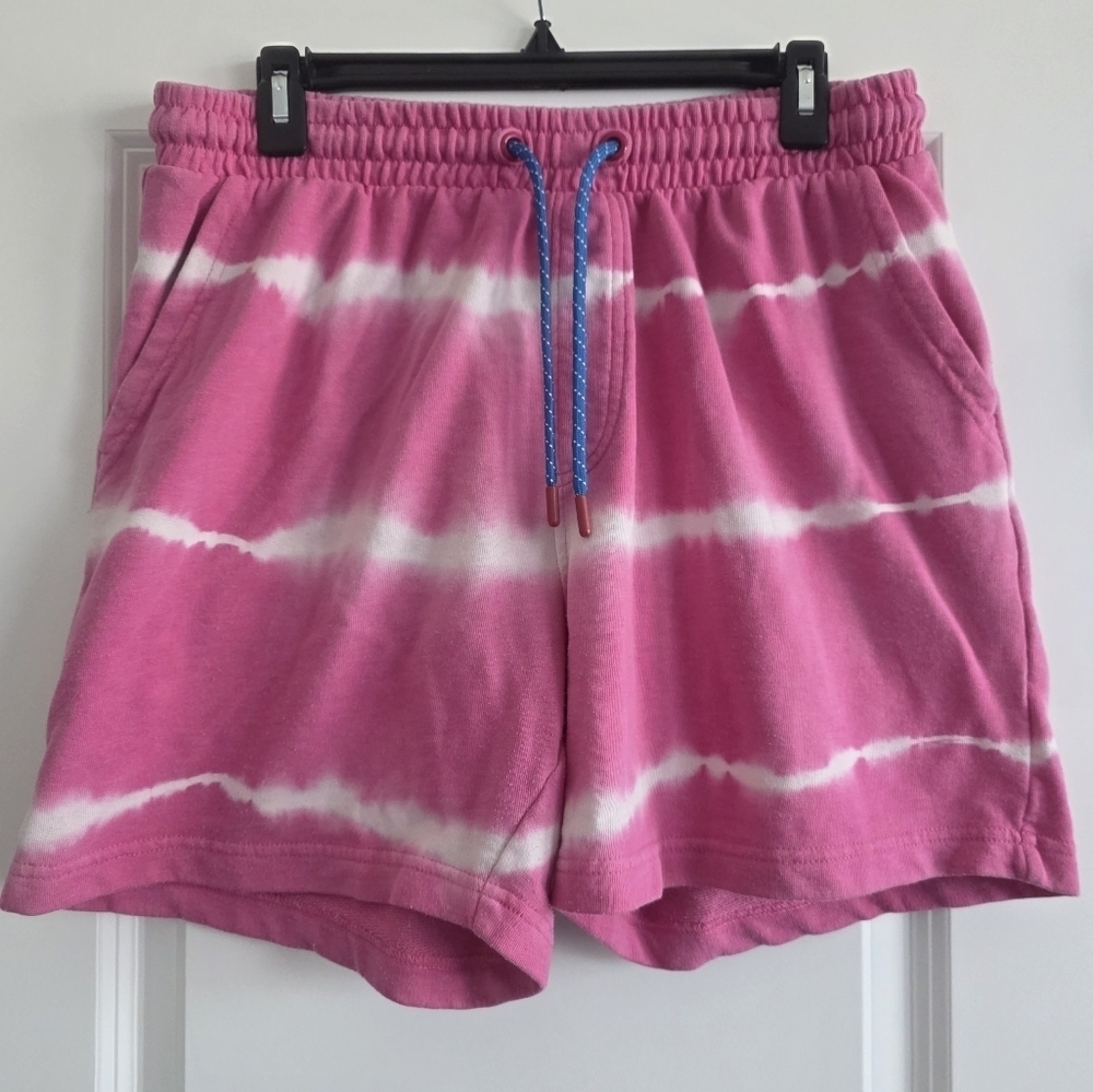 Cabana by Crown & Ivy Pink & White Tie Dye Sweat Shorts Size Medium